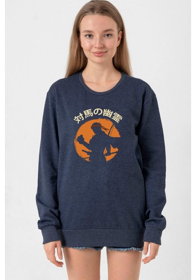 Ghost Of Tsushima The Island Japanese İndigo Kadın 2ip Sweatshirt 001