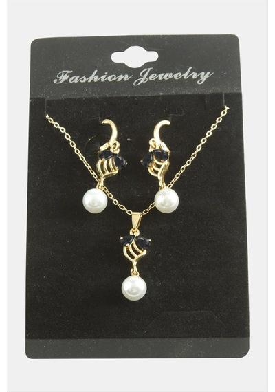 Çiçek İnci Zirkon Taşlı Set Kolye 11 04944064