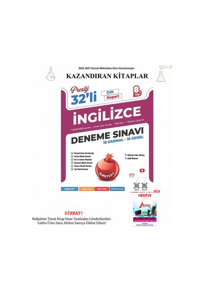 Nartest 8. Sınıf İngilizce 32 Deneme Sınavı