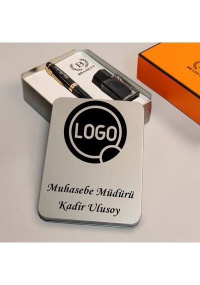 Firmaya Özel Logo Baskılı Dolma Kalem Mürekkep Seti - Metal Kutulu Kurumsal Şirket Hediyesi Diğer