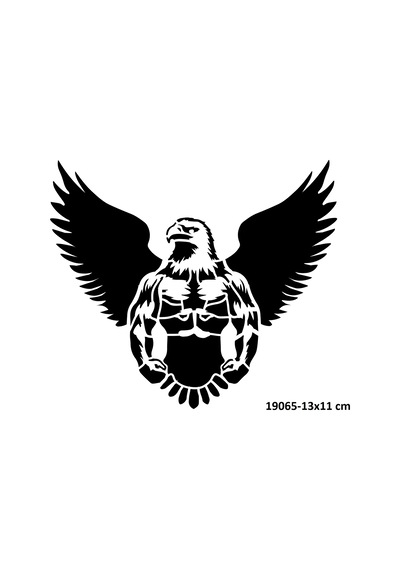 Airbrush Tattoo Kartal Başlı Adam Yapışkanlı Stencil Süsleme Ve Boyama Kalıbı