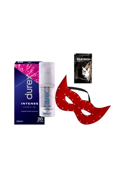 Durex Intense Kadın Uyarıcılı Jel + Kırmızı Deri Göz Maskesi + Hediye