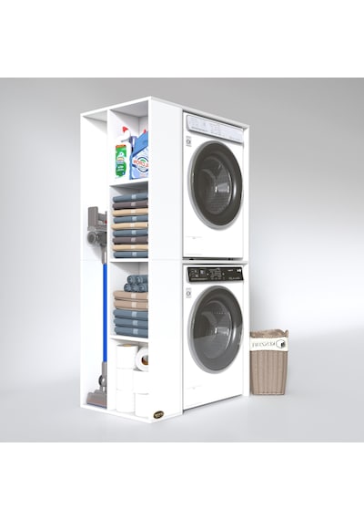 Kenzlife Çamaşır-Kurutma Makinesi Dolabı Demyan Sol Byz 180*090*60 Banyo Kapaksız Arkalıksız Çok Renkli