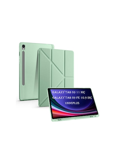 Samsung Galaxy Uyumlu  Tab S9 X710 X716 X718 Kılıf Kalem Bölmeli Trifolding Case Kılıf