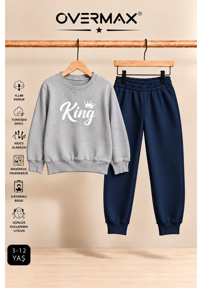 Overmax King Baskılı Çocuk Eşofman Takımı Kapüşonsuz Sweatshirt & Eşofman Altı Gri Üst-lacivert Alt - 921711866 Gri Üst-lacivert Alt Overmax King Baskılı Çocuk Eşofman Takımı Kapüşonsuz Sweatshirt & Eşofman Altı Gri Üst-lacivert Alt - 921711866 Gri Üst-lacivert Alt