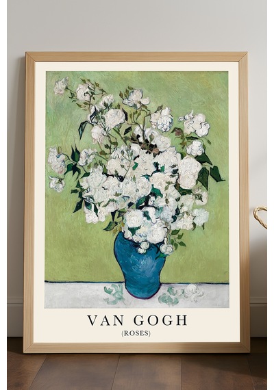 Van Gogh Doğal Ahşap Çerçeveli Poster, Dekoratif Sanatsal Duvar Tablosu