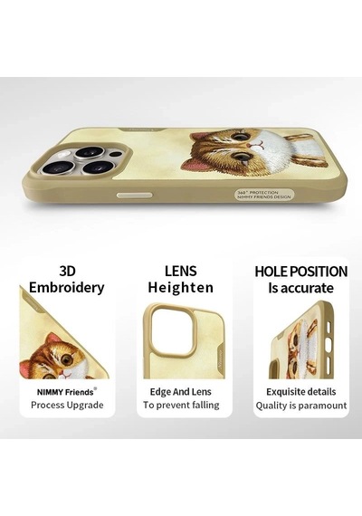 İphone 14 Pro Kumaş Üstüne 3d Nakış İşlemeli Kılıf Stil Aksesuarı Hediyelik Kapak Cihaz Kılıfı çok renkli