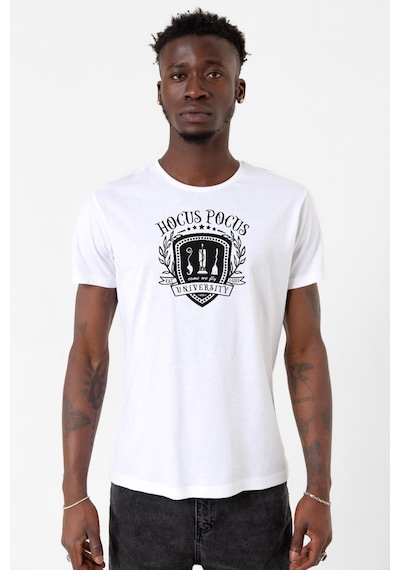 Hocus Pocus University Beyaz Erkek Bisikletyaka Tshirt 001