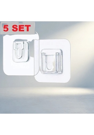 Şeffaf Geçmeli Klips Eşya Sabitleme Askısı 5 Set 4 Renk