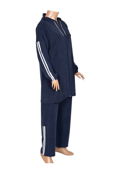 Hermevsim Akar Kadın Pike Kumaş Lacivert Kapüşonlu Ceket Tunik Pantolon Umay Takım Hermevsim Akar Kadın Pike Kumaş Lacivert Kapüşonlu Ceket Tunik Pantolon Umay Takım