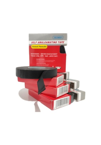 Kauçuk Eriyen Bant Yalıtım Bantı 19mm X 0.80mm X 8mt 60adet 1koli