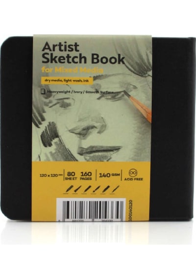 Tigertint Sketchbook Sert Kapak Eskiz Çizim Defteri 12x12 Cm Siya