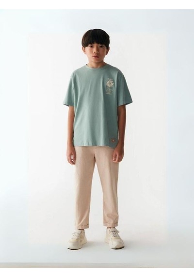 Nk Kids Erkek Çocuk Beli Lastikli Duble Paça Pantolon-13978-vizon Vizon