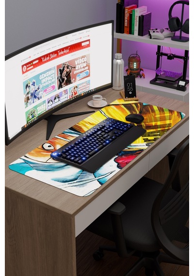 One Punch Man Kaymaz Dikişli Kauçuk Oyuncu Mousepad V2 - 90x40 Xxl Gaming Mouse Pad Fare Altlığı