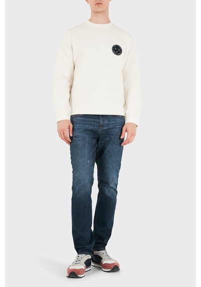 Armani Exchange Logolu Pamuklu Bisiklet Yaka Sweat Erkek Sweat Xm002929 Af16222 U0007 Kırık Beyaz