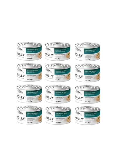 Molly Sterilised Tavuklu Jöle İçinde Kısır Kedi Konservesi 85 Gr. X 12 Adet
