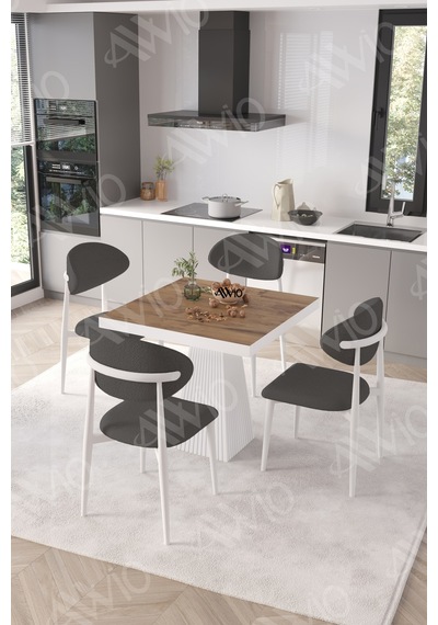Avvio Melody Beyaz Polo Metal Sandalye 90x90 Kare Yemek Masası Mutfak Masası Masa Sandalye Takımı Kahverengi Avvio Melody Beyaz Polo Metal Sandalye 90x90 Kare Yemek Masası Mutfak Masası Masa Sandalye Takımı Kahverengi