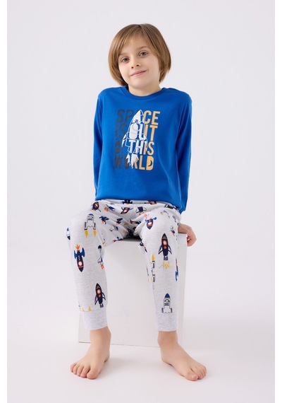 Rolypoly Erkek Çocuk Mavi Pijama Takımı Rp3442-c-v1