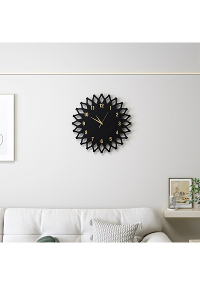 Monaco Duvar Saati Siyah Gold Siyah - Gold