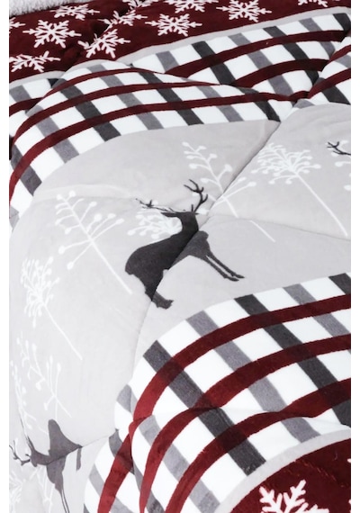 Merinos Comforter Çift Kişilik Yorgan Set - Deer Gri