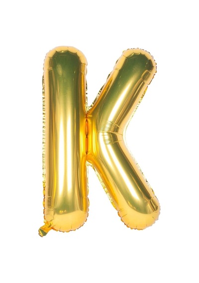 Folyo Balon K Harfi Helyum Balon 36 Cm Gold Renk - K Harf Balon - Harf Folyo Balon - K Harfli Balon Çok Renkli