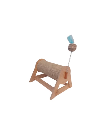 Kedi Tırmalama Tahtası - Yatay & Dönebilen - Yaylı Top Eklenmiştir - 29cm