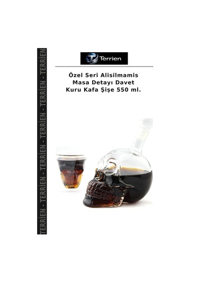 Özel Seri Alisilmamis Masa Detayı Davet Kuru Kafa Şişe 550 Ml.