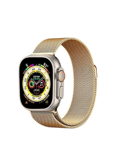 Apple Uyumlu Watch Milano Seri 42,44,45,49mm, 1/2/3/4/5/6/se/7/8/ultra Metal Akıllı Saat Kordon Ve Kayışı Gold
