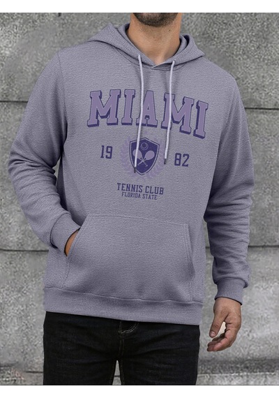 Startmore Startmoremiami Florida 1982 Baskı Erkekler Kapüşonlular Sokak Rahat Kapüşonlu Üst Moda Büyük Beden Giy Gri
