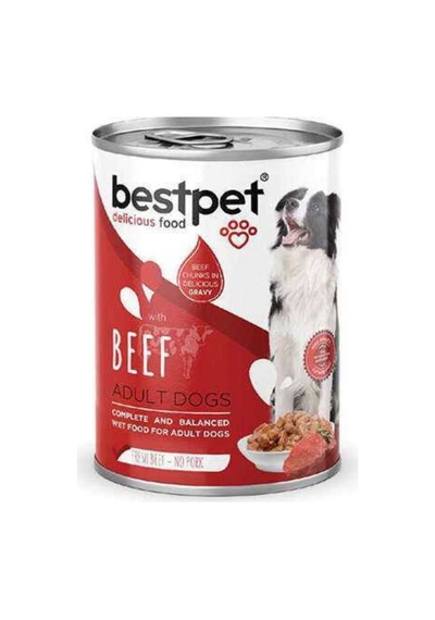 Bestpet Biftek Parça Etli Yetişkin Köpek Yaş Maması 415 Gr X 6 Adet