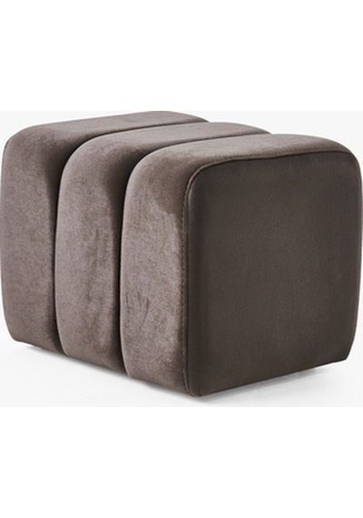 Yarmalı Puff Bordo Füme