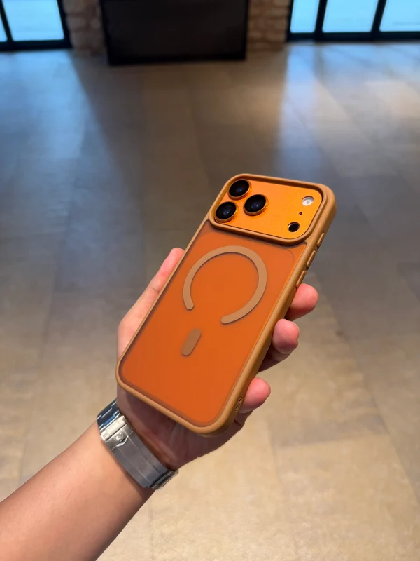 Apple iPhone 17 Pro Max Magsafe Uyumlu Renkli Şeffaf Kılıf Kahverengi