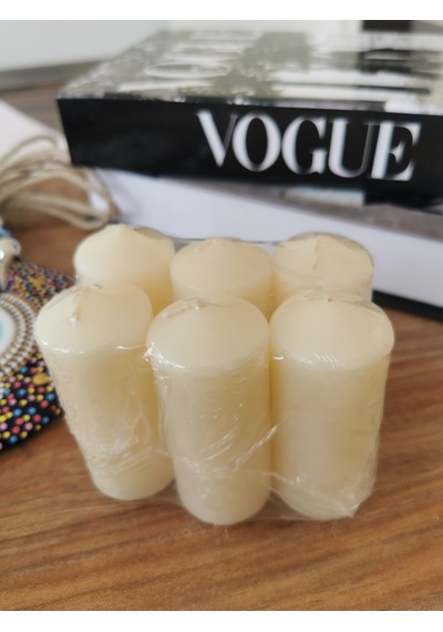 İv Candles Homedecor 6'lı Beyaz Bar Mum