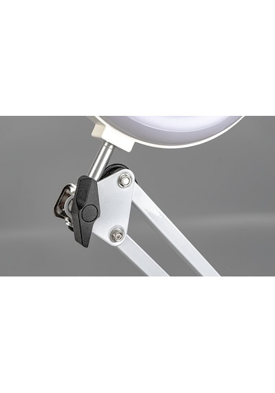 Akrobat Hareketli, 3 Diopter, Büyüteçli Led Işıklı Masa Çalışma Lambası, Mengeneli, Katlanabilir,
