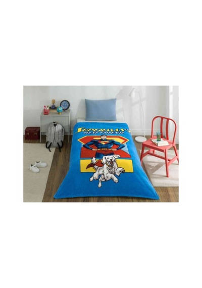 Özdilek Superman Friends Tek Kişilik Baskılı Battaniye Mavi