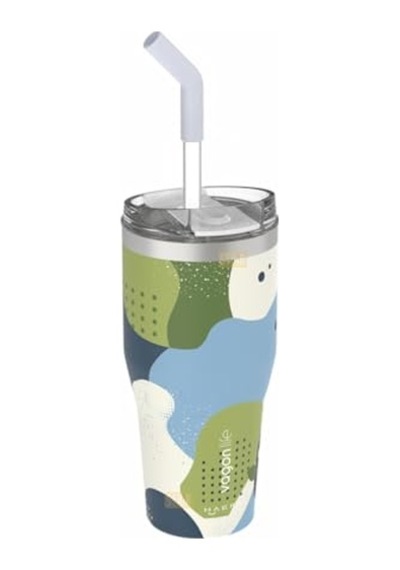 Desenli Pipetli Pipetsiz Çift Kullanım Tumbler Kahve Bardağı Mug Paslanmaz Çelik Termos Jungle Diğer