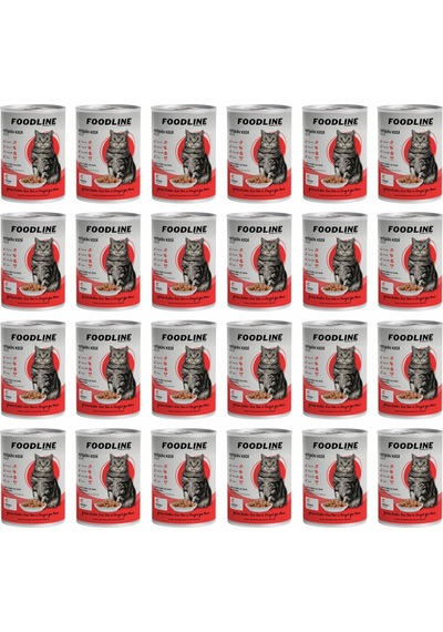 Foodline Kuzu Etli Yetişkin Kedi Konservesi 24 x 400 G