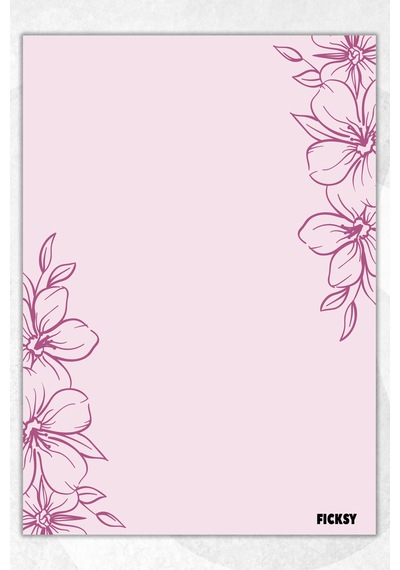 A5 Çiçek Bloknot Çizgisiz Defter - 50 Yaprak - Memopad - Notepad - Not Defteri - Not Kağıdı - 2949 Çok Renkli