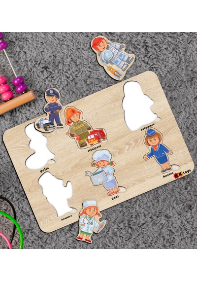 Bk Toys Çocuklar İçin Ahşap Figürlü Eğitici-öğretici Yapboz Puzzle-5