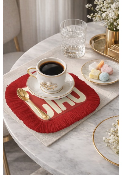Retro İtalyan Stil Saçaklı Sunum Peçetesi - Büyük Harfli Kırmızı Modern Krem Bardak Altlığı Mendil Buzlu Yağmur Çakıl Retro İtalyan Stil Saçaklı Sunum Peçetesi - Büyük Harfli Kırmızı Modern Krem Bardak Altlığı Mendil Buzlu Yağmur Çakıl