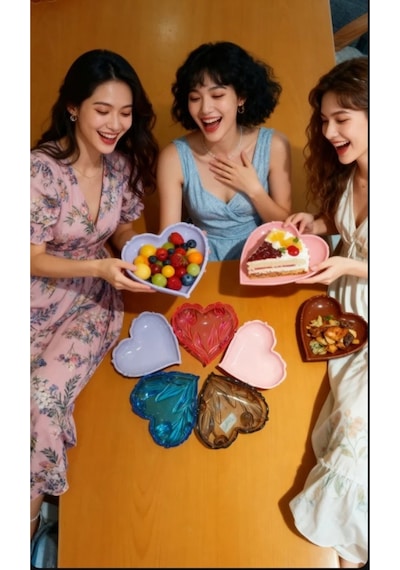 Plastik Tabak Kalp Şeklinde 15 Cm