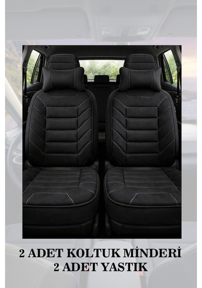 Renault Symbol 2011 Uyumlu Lüks Siyah Renk Premium 2 Adet Minder Ve Yastık