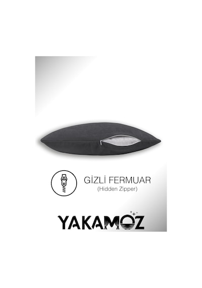 Karanlık Gri Kırlent , Yastık Kılıfı Kadife Görünümlü Velvet Touch Serisi Karanlık Gri