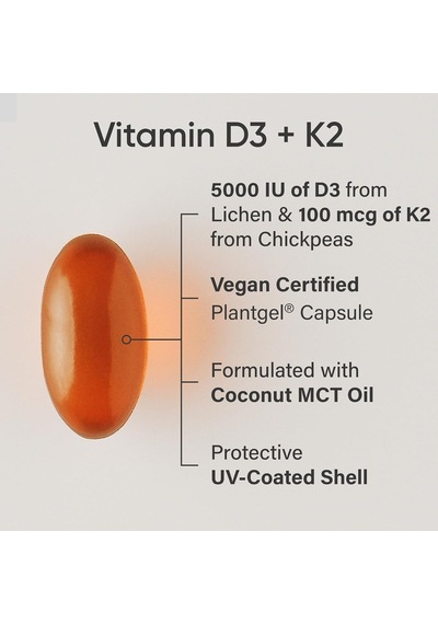 Sports Research D3 + K2, 125 Mcg/100 Mcg, 60 Vegsoftgels Orijinal Usa Menşeii Dmmedicineden