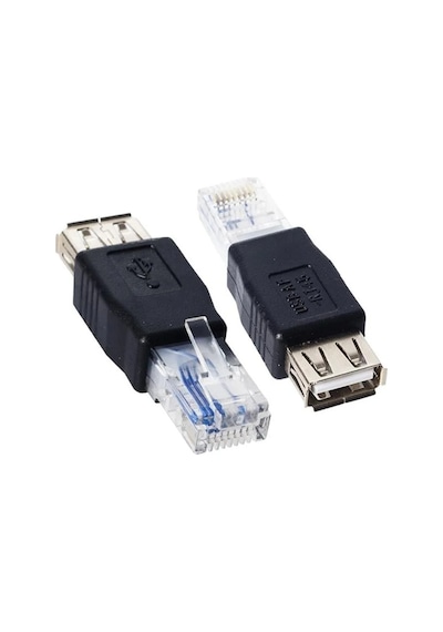 Rj 45 Erkek Usb A Dişi Ethernet Çevirici Jack