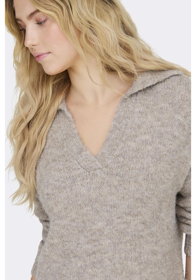 Only Onlmaggıe Lıfe Ls Splıt Neck Cc Knt Koyu Bej 15324310 Koyu Bej