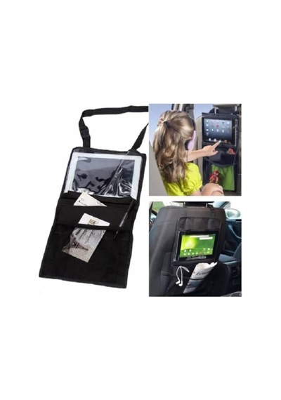 Luti Concept Oto Koltuk Arkası Şeffaf Koruyucu Kılıf Tablet Tutucu Araç İçi Düzenleyici Pratik Organ Sku: Smg8690010042750 Açık Ahşap