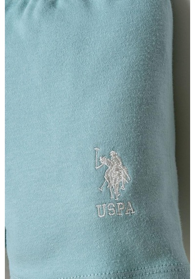 U.S. Polo Assn. U.s. Polo Assn Erkek Bebek 2 Li Şort T-şhirt Takım Beyaz-su Yeşili-2253 Yeşil