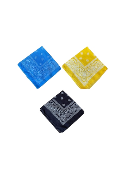 Pamuklu Klasik Desen Unisex 3lü Bandana Seti Renkli Bandana Etnik Desenli A Kalite Bandana Bebe Mavi