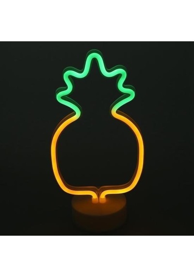 Buradabuldun Dekoratif Ananaslı Neon Led Masa Ve Gece Lambası Hediyelik Lamba Çok Renkli